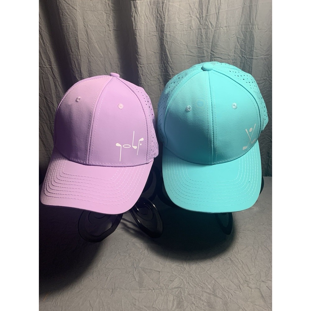 GOLF CAP CAPS HAT Set Of Two‎ SNAP BACK ADJUSTIBLE CLUBS BALLS BASEBALL ⛳NEW⛳